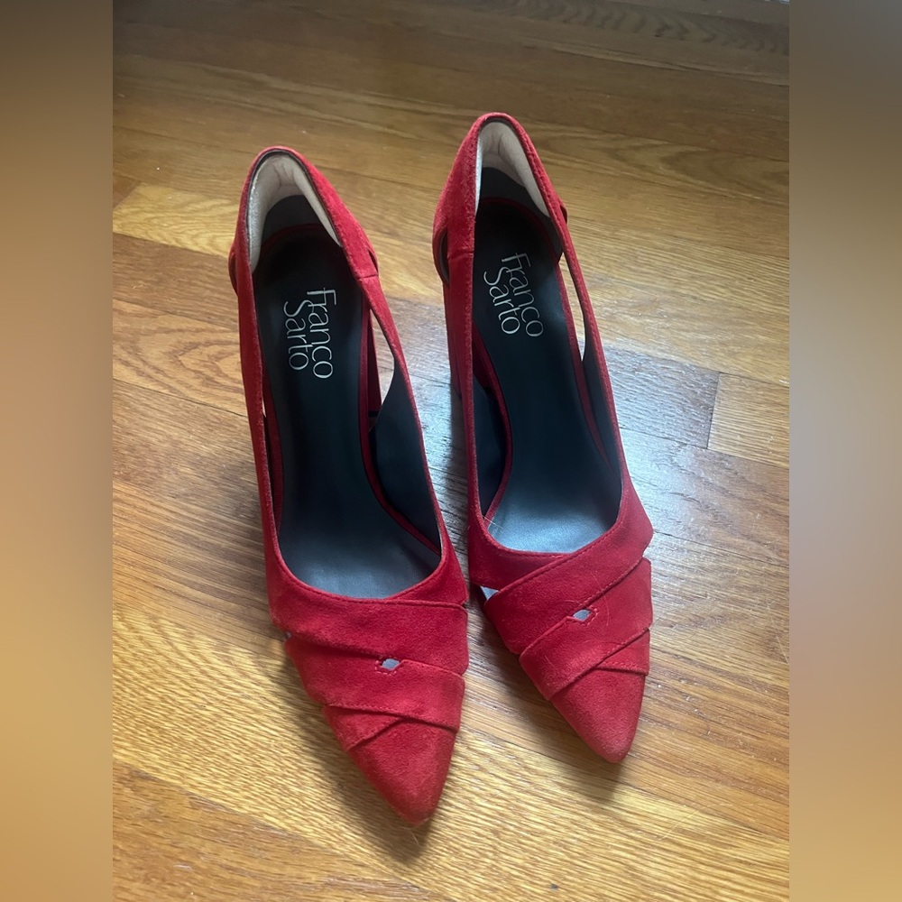 Franco Sarto Red Suede Pumps